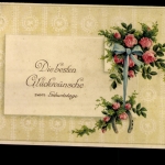 Die besten Glückwünsche zum Geburtstag, Rosen und Hufeisen, Prägekarte
