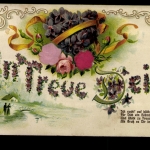 Blumen, In Treue Dein, Vers, Prägekarte