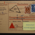 Deutschland, MiNr. 147 + 4 Pf Posthorn auf Nachnahme-Karte