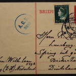 Niederlande, GS 1947 n. Lüneburg gelaufen, Zusatzstempel A.C.N 3333