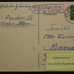 Dauelsen über Verden (Aller), Landpoststempel auf Ganzsache, 1961