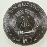DDR, 10 Mark Böttger, 1969, Stempelglanz / Bu