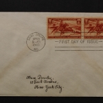 USA, MiNr. 490, waag. Paar, rechter Rand, FDC