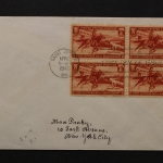USA, MiNr. 490, Viererblock, FDC