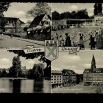 Castrop-Rauxel, Rathaus, Parkbad Süd, Stadtgarten, Markt, Wappen
