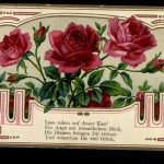 Blumengruß, Karte mit Vers