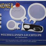 Lindner, LED-Leuchtlupe mit 3 auswechselbaren Linsenaufsätzen