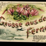 Grußkarte, Prägekarte mit Vers