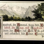 Berglandschaft, Jauchzet ihr Himmel, freue dich, Erde, lobet ihr ...