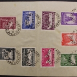 Serbien, MiNr. 71-81 auf Blankoblatt, gestempelt