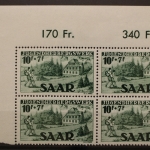 Saarland, MiNr. 263 I, Viererblock, Ecke links oben, postfrisch
