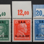 Deutsches Reich, MiNr. 407-409, Oberrand, Falz im OR, postfrisch