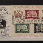 UNO New York, MiNr. Block 1 Type I, FDC