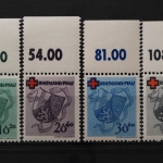 Franz. Zone Rheinland Pfalz, MiNr. 42-45 A, Oberrand, postfrisch