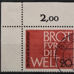 Deutschland (BRD), MiNr. 389, Ecke links oben, gestempelt