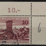 Deutschland (BRD), MiNr. 375, Ecke rechts oben, gestempelt