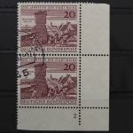 Deutschland, MiNr. 375, senkr. Paar, Ecke re. unten, FN 2, gestempelt