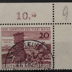 Deutschland (BRD), MiNr. 375, Ecke rechts oben, gestempelt