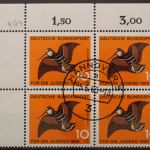 Deutschland (BRD), MiNr. 464, Viererblock, Ecke links oben, gestempelt