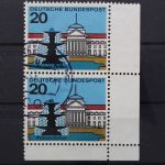 Deutschland, MiNr. 420, senkr. Paar, Ecke rechts unten, gestempelt