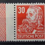 Sowj. Zone, MiNr. 222 linker Rand mit Randleiste RL 1, postfrisch