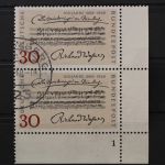 Deutschland, MiNr. 566, senkr. Paar, Ecke re. unten, FN 1, gestempelt