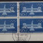 Deutschland, MiNr. 627, 4er Block, Ecke re. unten, FN 1, gestempelt