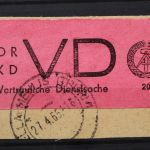 DDR, Dienstmarken D, MiNr. 2 PLF I, Briefstück
