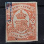 Oldenburg, MiNr. 13, gestempelt