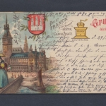 Hamburg, Rathaus, Karte mit Wappen