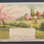 Prägekarte mit Vers aus der Serie Frühlingszeit