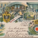 Celle, 2. Hann. Infant. Regt. Nr. 77, auf Wache, die Kantinen, Sonntag Nachmittag, Karte mit Wappen