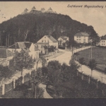 Augustusburg i. Erzgeb., Luftkurort, Strassenansicht und Blick zur Burg