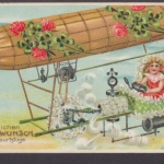 Geburtstagsgruss, Kinder im Spielzeugzeppelin