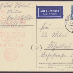 Berlin, Michel Nr. 145, Luftpostkarte der Air France