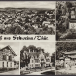 Schweina/Thür., Teilansicht, Fröbeldenkmal, Fröbelhaus, Schloß Altenstein, Waldgaststätte Kissel