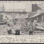 Berlin unter Wasser, Wolkenbuch am 14. April 1902, zerstörtes Haus in der Gerichtsstrasse