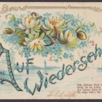 Karte mit Vers, auf Wiedersehen