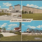 Marl, Rathaus, Marienhospital, Goethe-Schule, Hügelhaus 1. Bauwerk dieser Art in Europa