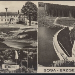 Sosa, Erzgeb., Jugendherberge, Blick vom Auersberg, Wanderhütte, Talsperre des Friedens