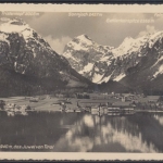 Achensee, Blick über den See zu den Bergen, Stanzerjoch, Tristenkopf, Sonnjoch, Bettlerkarspitze