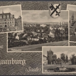 Naumburg (Saale), Rathaus, Teilansicht, Dom, Marientor, Wappen