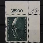 Deutschland (BRD), MiNr. 876, Ecke rechts oben, gestempelt