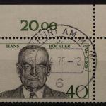Deutschland (BRD), MiNr. 832, Ecke rechts oben, gestempelt