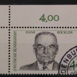 Deutschland (BRD), MiNr. 832, Ecke links oben, gestempelt