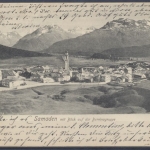 Samaden, Blick auf die Berninagruppe