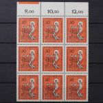Deutschland (BRD), MiNr. 515 PLF IV, 9er Block, postfrisch