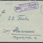 Benniehausen über Göttingen, Landpoststempel auf Bedarfsbrief, 1949