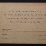 Wehlau, OT Petersdorf, Gutschein der Zeitungsverleger