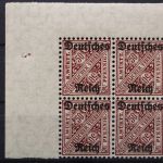 Deutsches Reich Dienst, MiNr. 63, 4er Block, Ecke li. oben, postfrisch